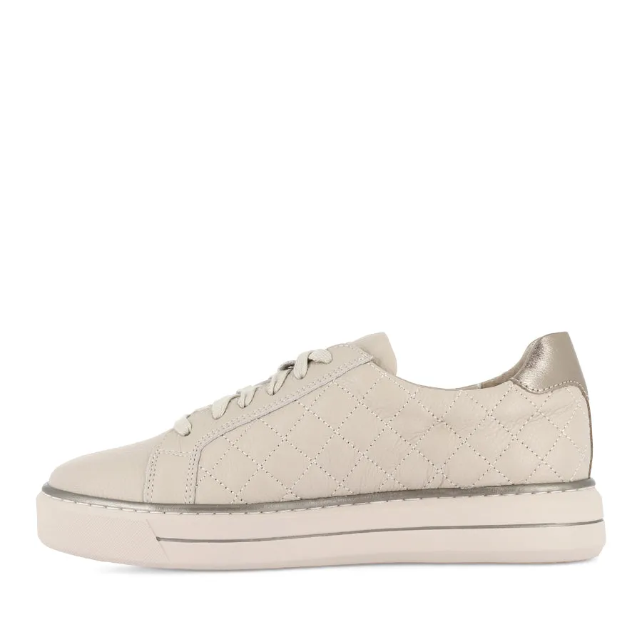 KOZIE W - NOUGAT-CHAMPAGNE TUMBLE LEATHER Anatomically Shaped Footbed