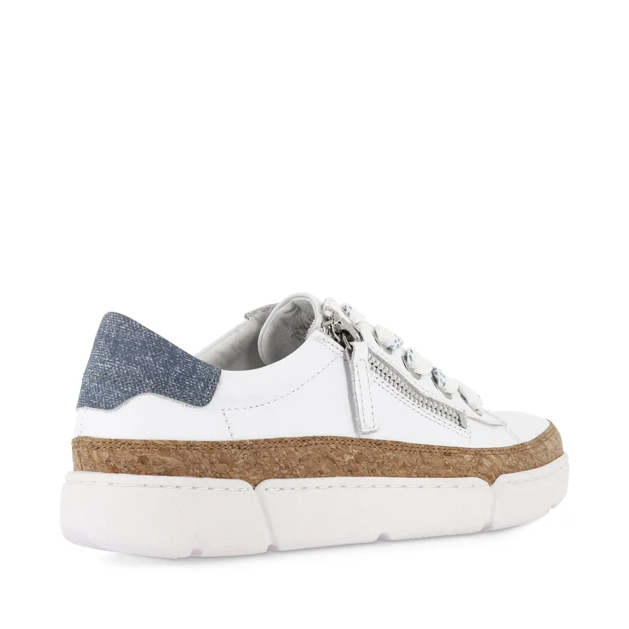 Shock Dispersing Bold Outsole Geometry TORAYNE - WHITE BLUE DENIM MULTI