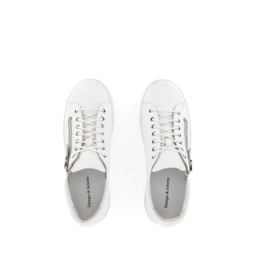 LAILA - WHITE LEATHER Rubber Traction