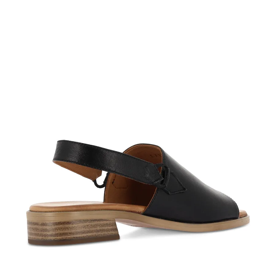 Cushioned Footbed All-Day Sandals LAUNCH - BLACK LEATHER