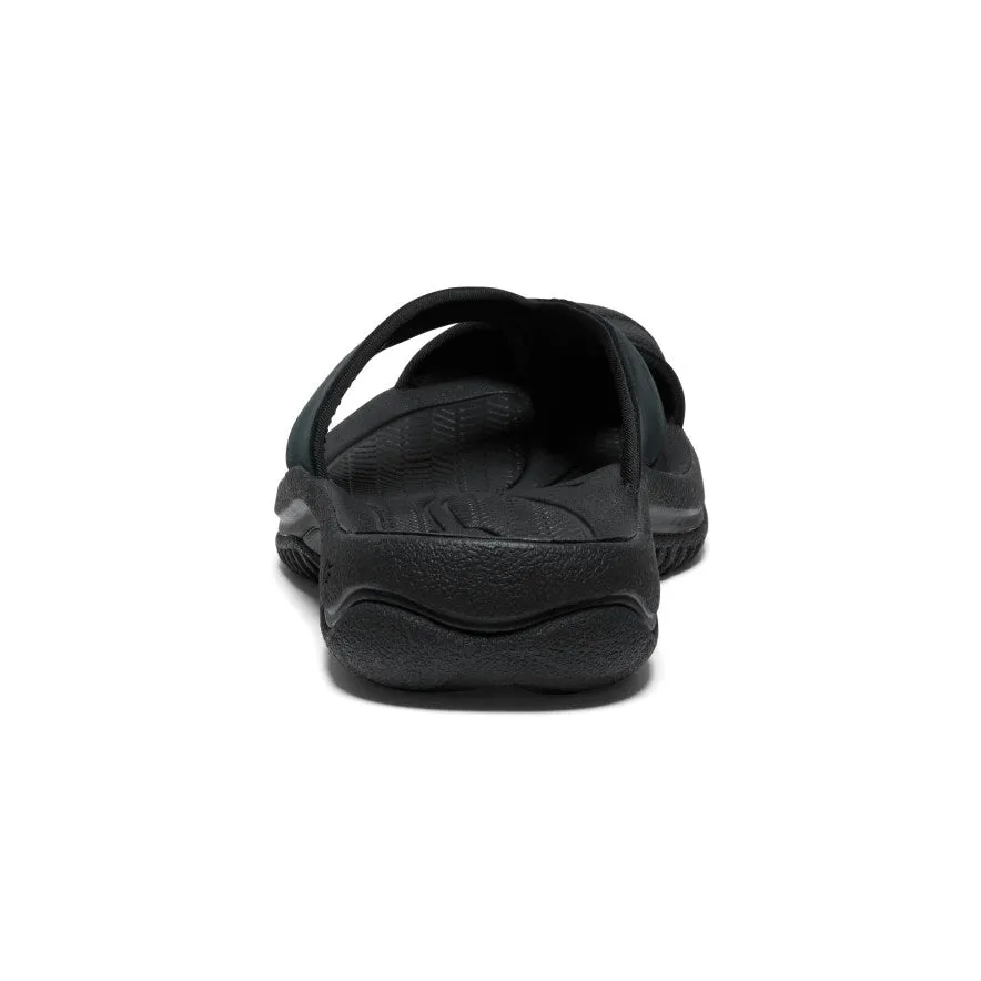 Men's Waimea Leather Flip-Flop  |  Black/Black basketball players Handmade