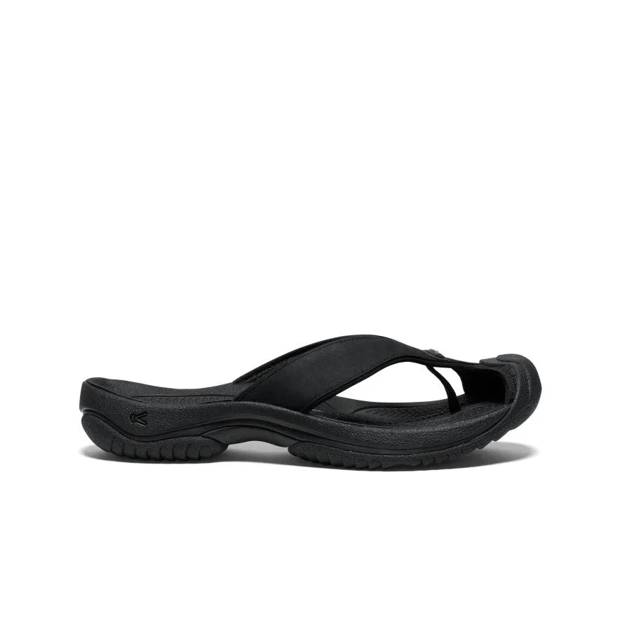 Men's Waimea Leather Flip-Flop  |  Black/Black High-performance ease