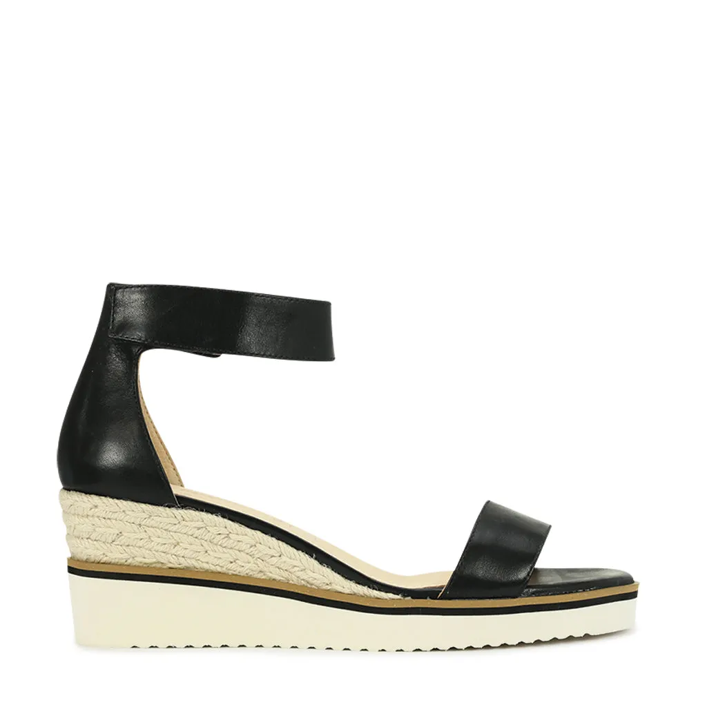LAZY EFFEGIE LEATHER ESPADRILLE WEDGE SANDAL Stable