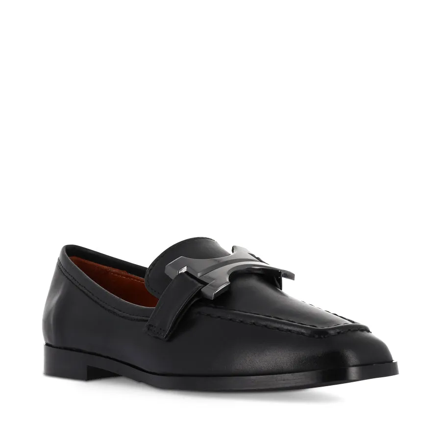 LEAH - BLACK LEATHER Foam Insole Soft Firm