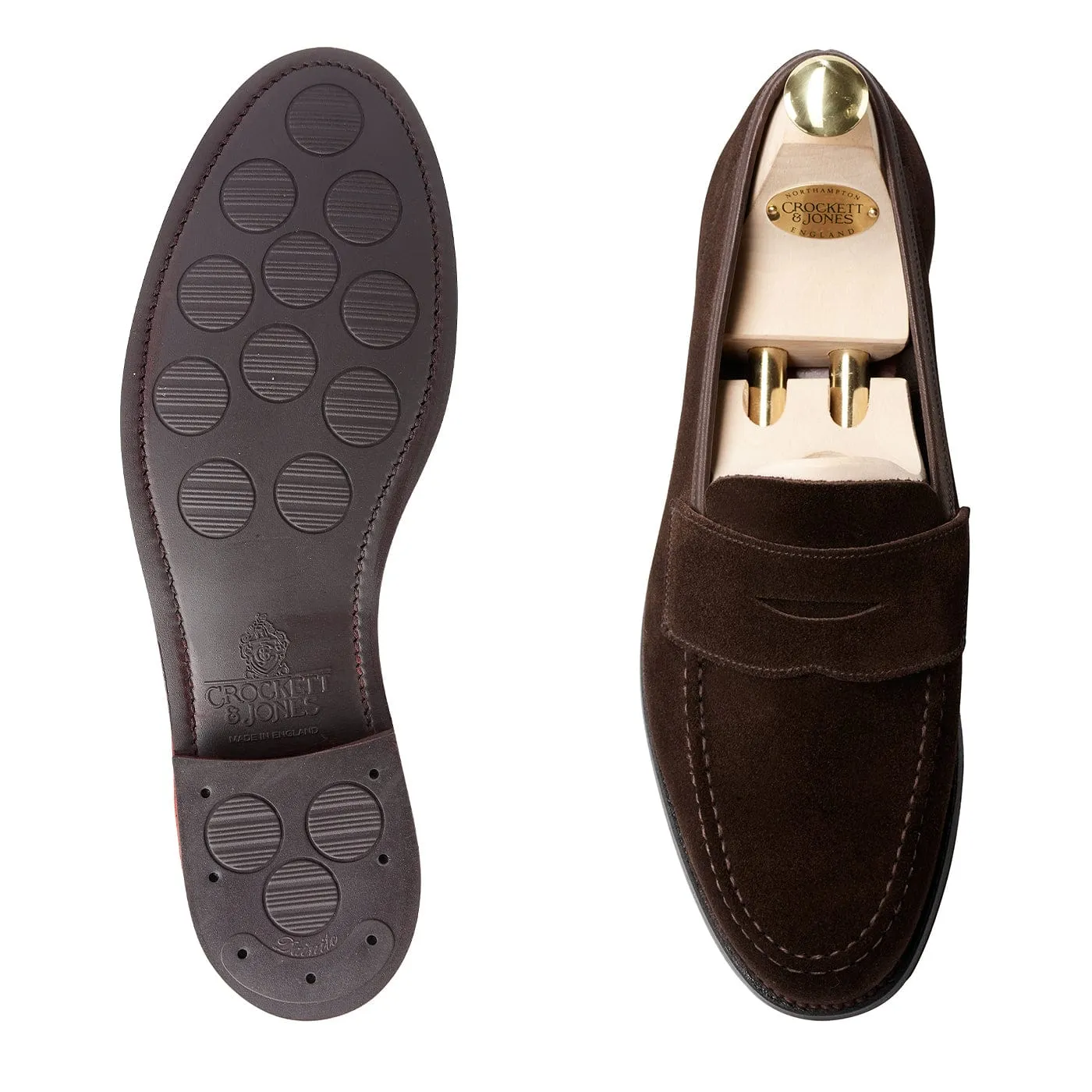 Non-Slip Design Harvard 2 Dark Brown Suede