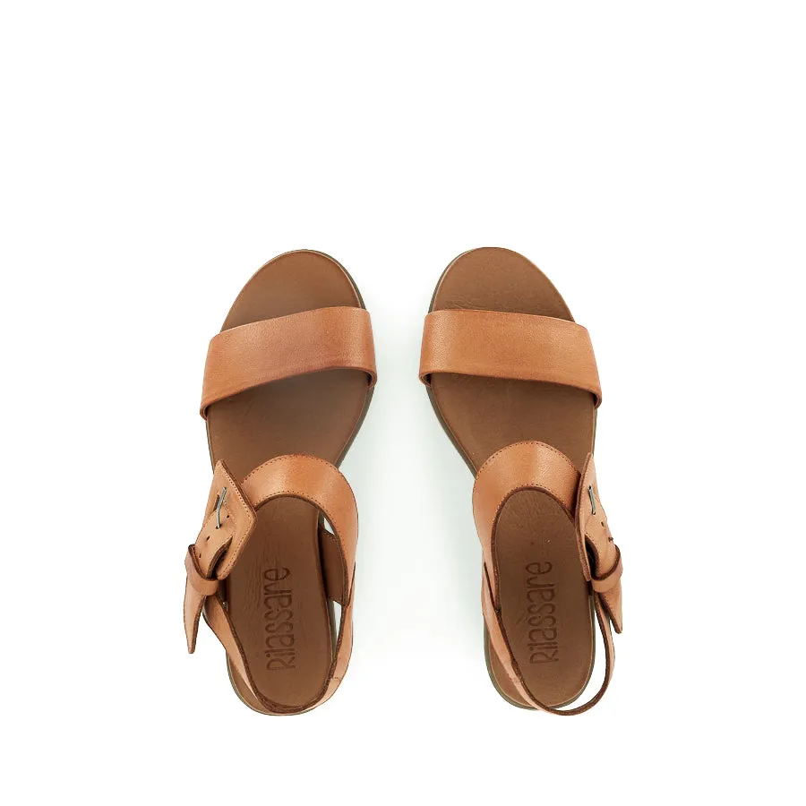Cushioned Sole Sporty Footwear LEECEY - TAN LEATHER