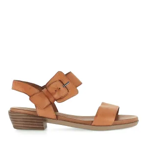 LEECEY - TAN LEATHER Sleek Sandals for Men Leopard Touch