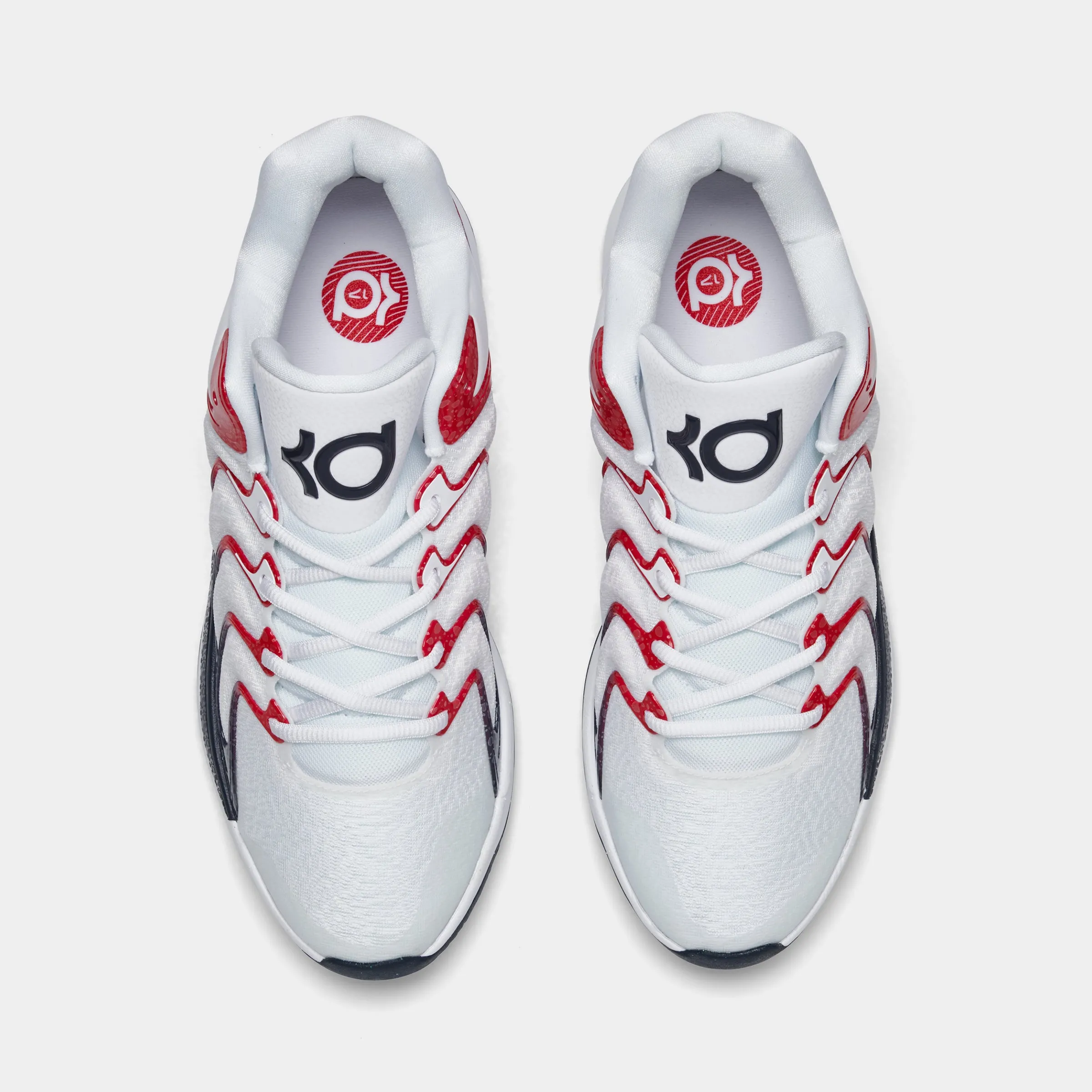 Shock absorption system Rocker Sole Design Nike KD17 White / Obsidian - University Red