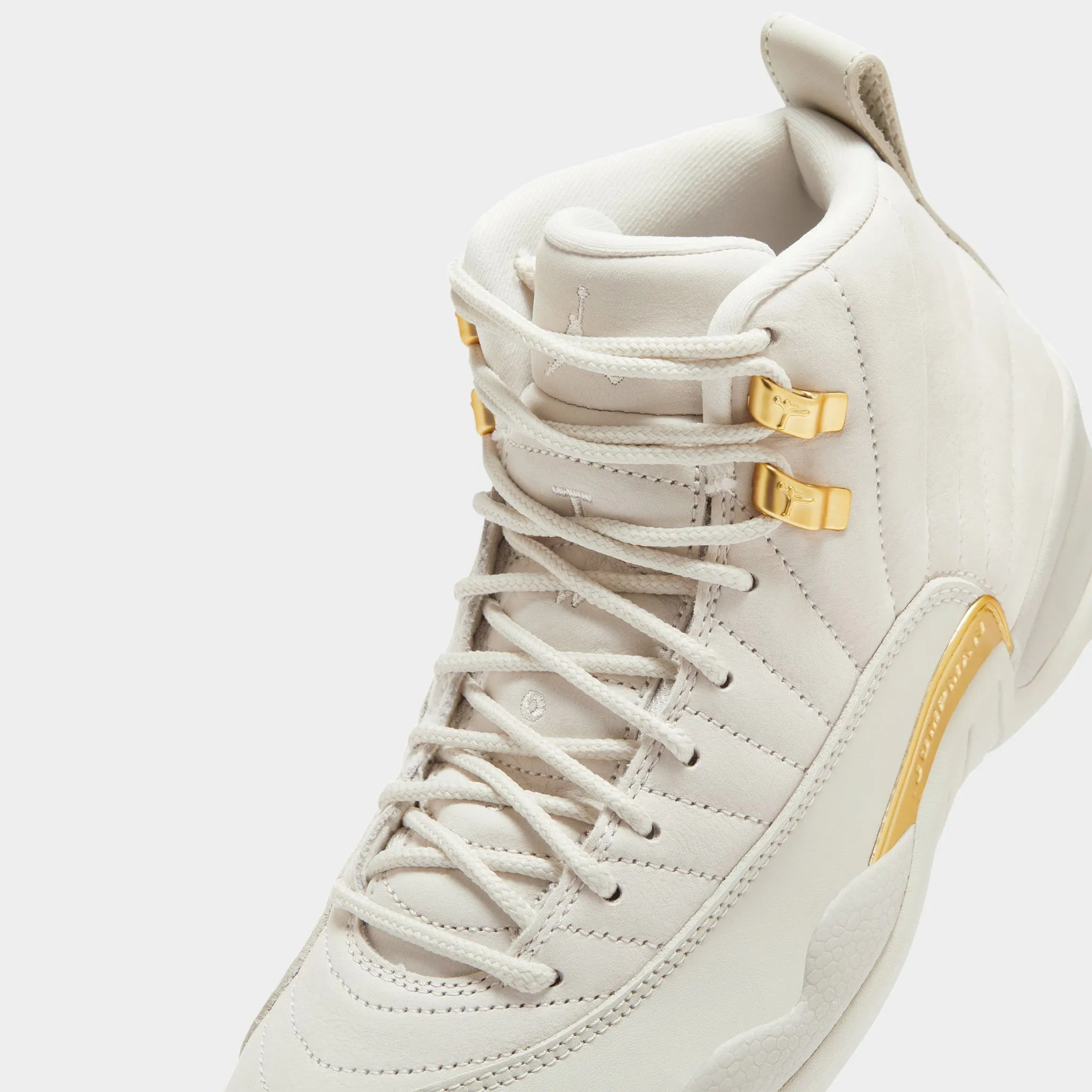 Supportive sole Jordan Women's 12 Retro Phantom / Metallic Gold - White