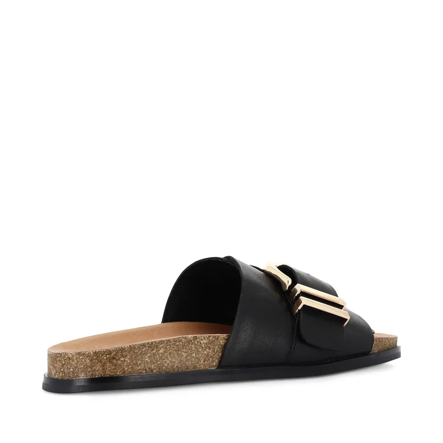 Faux Leather NABEELA - BLACK LEATHER