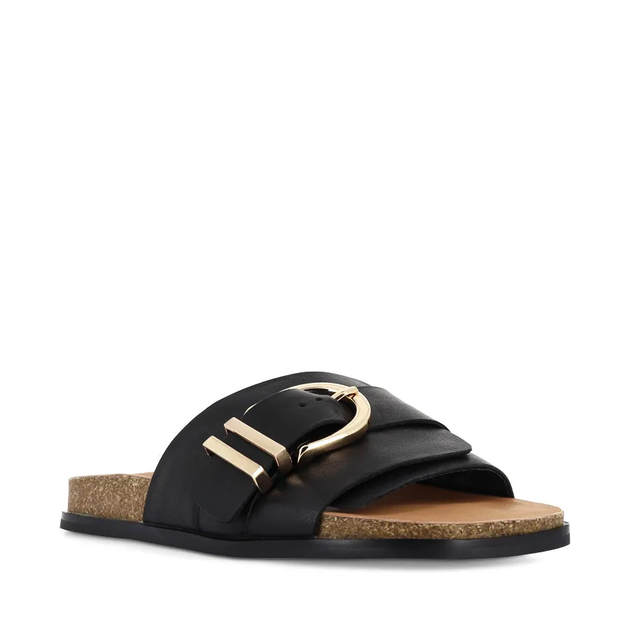 Comfortable Footwear Summer Footwear Style NABEELA - BLACK LEATHER