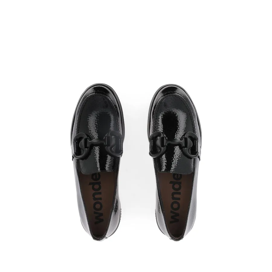 Padded collar ALMA A-2821 - BLACK PATENT-BLACK SOLE