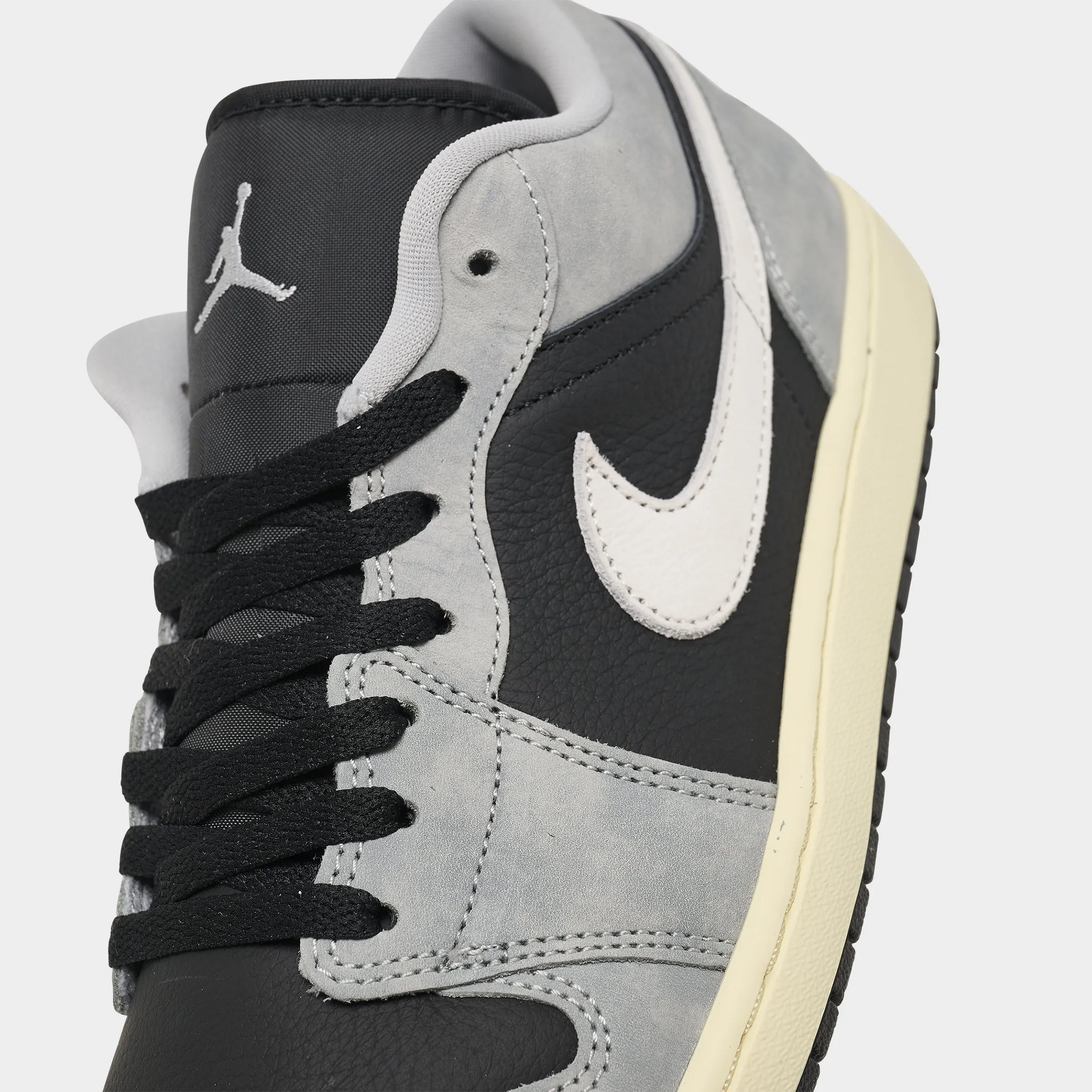 Air Jordan 1 Low SE Light Smoke Grey / Black - Sail Stable Land Ventilated Upper Material