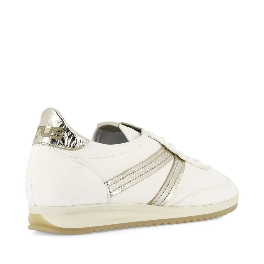 LOGAN - WHITE/GOLD LEATHER Freedom Steps On Demand Comfort