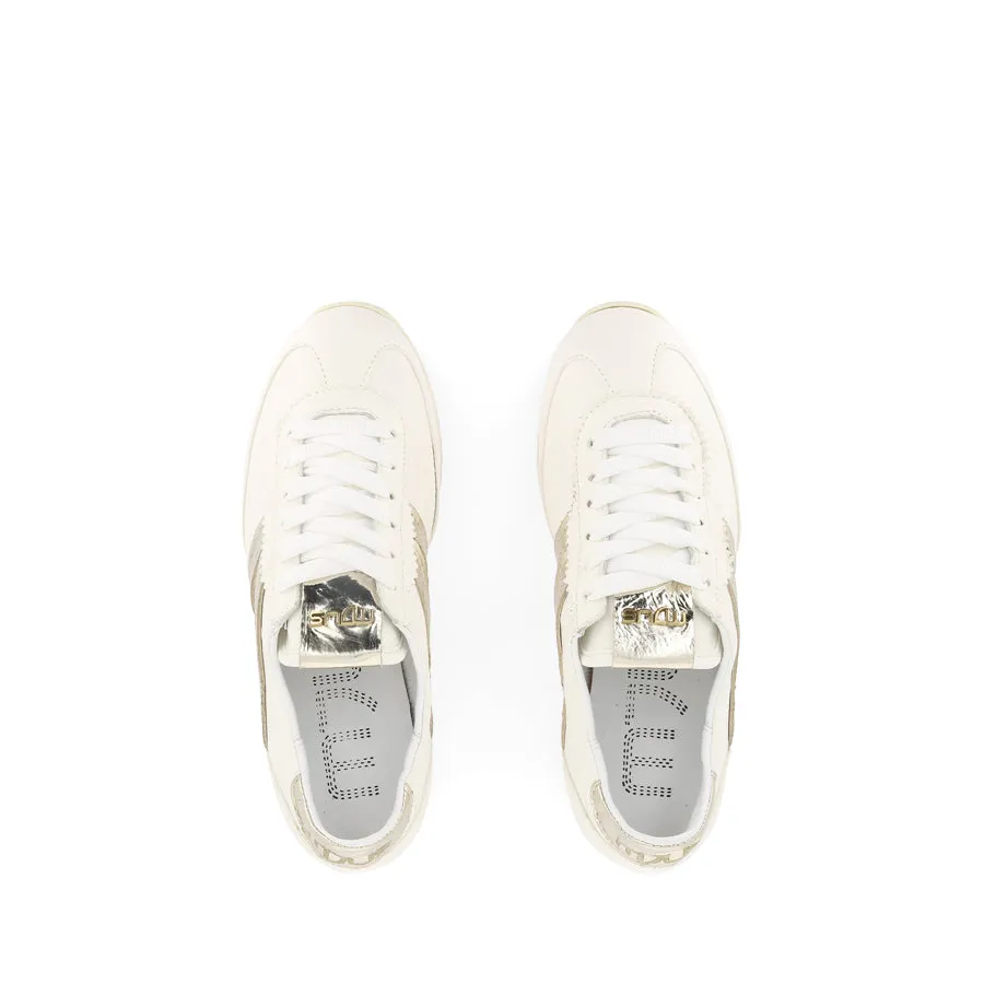 Jogging LOGAN - WHITE/GOLD LEATHER