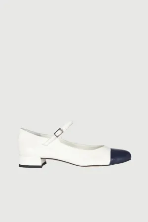 Breathable Lola Mary Janes in White Leather