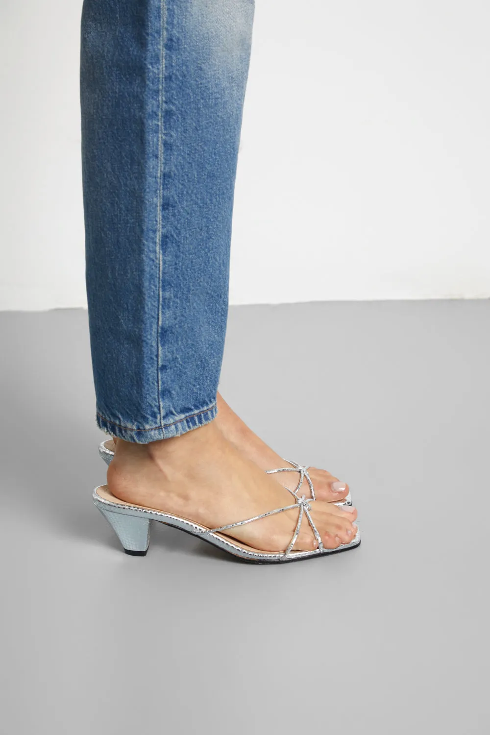 Trade Walk Fair Walk Lottie Sandals in Silver Leather