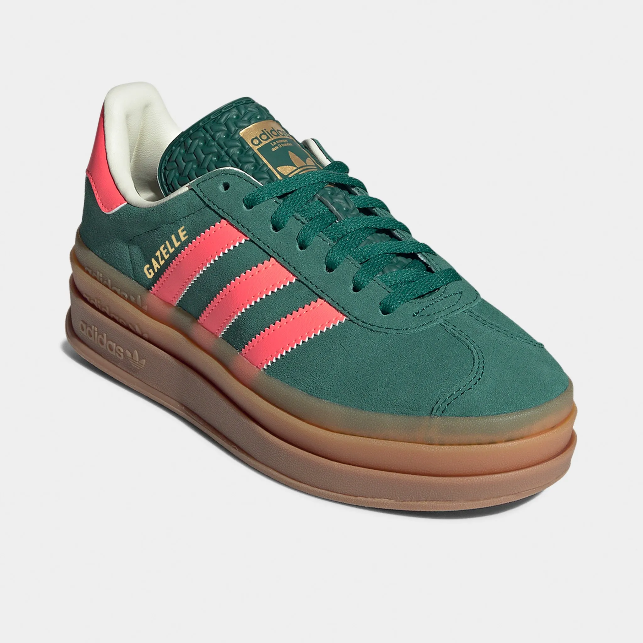 Retro-inspired performance hikers - specific features adidas Juniors' Gazelle Bold Green / Orange