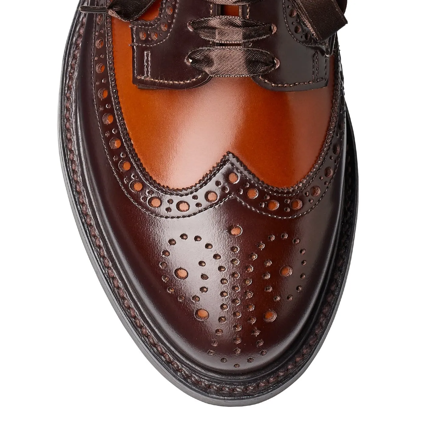 Luna Dark Brown & Tan Cavalry Calf Comfort Lace