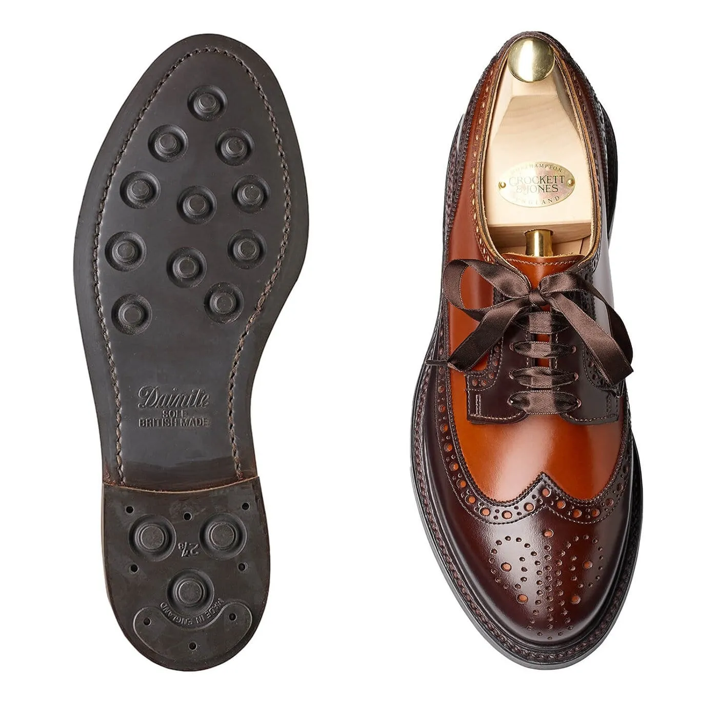Luna Dark Brown & Tan Cavalry Calf Long Lasting Quick Fit Style