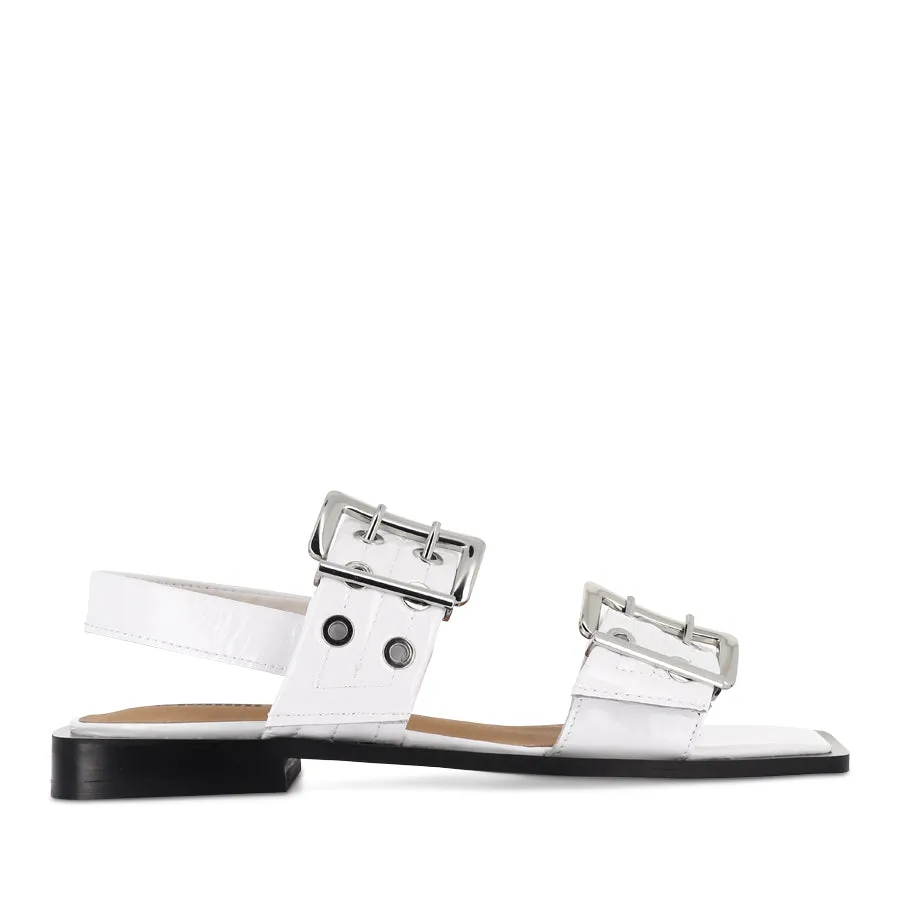 Slide On SAVINA - WHITE PATENT