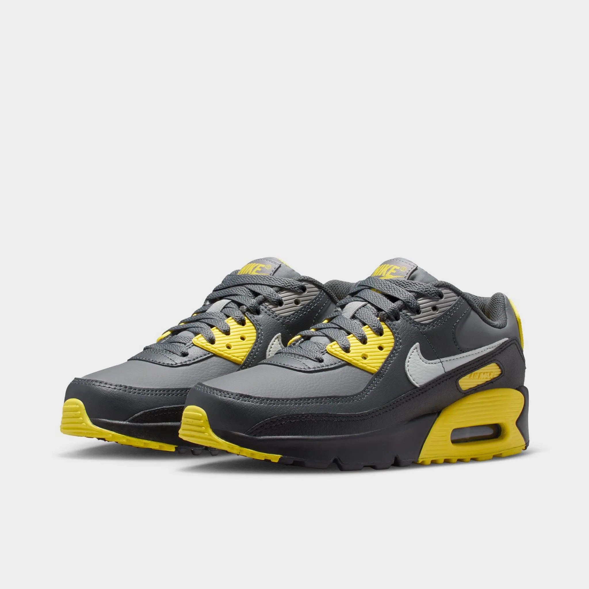 Nike Air Max 90 GS Lightening / Light Silver - Smoke Grey Comfortable Front Breath Comfort