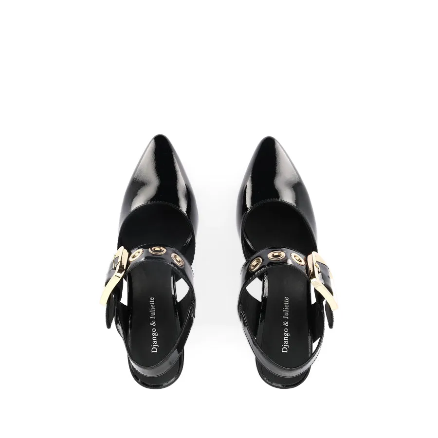 MAGALY - BLACK PATENT LEATHER Breathable feature