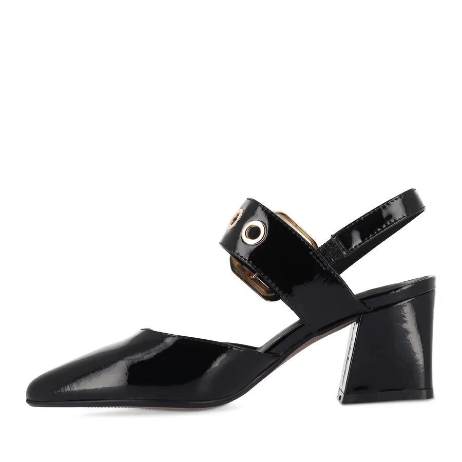 MAGALY - BLACK PATENT LEATHER Non-Slip Design