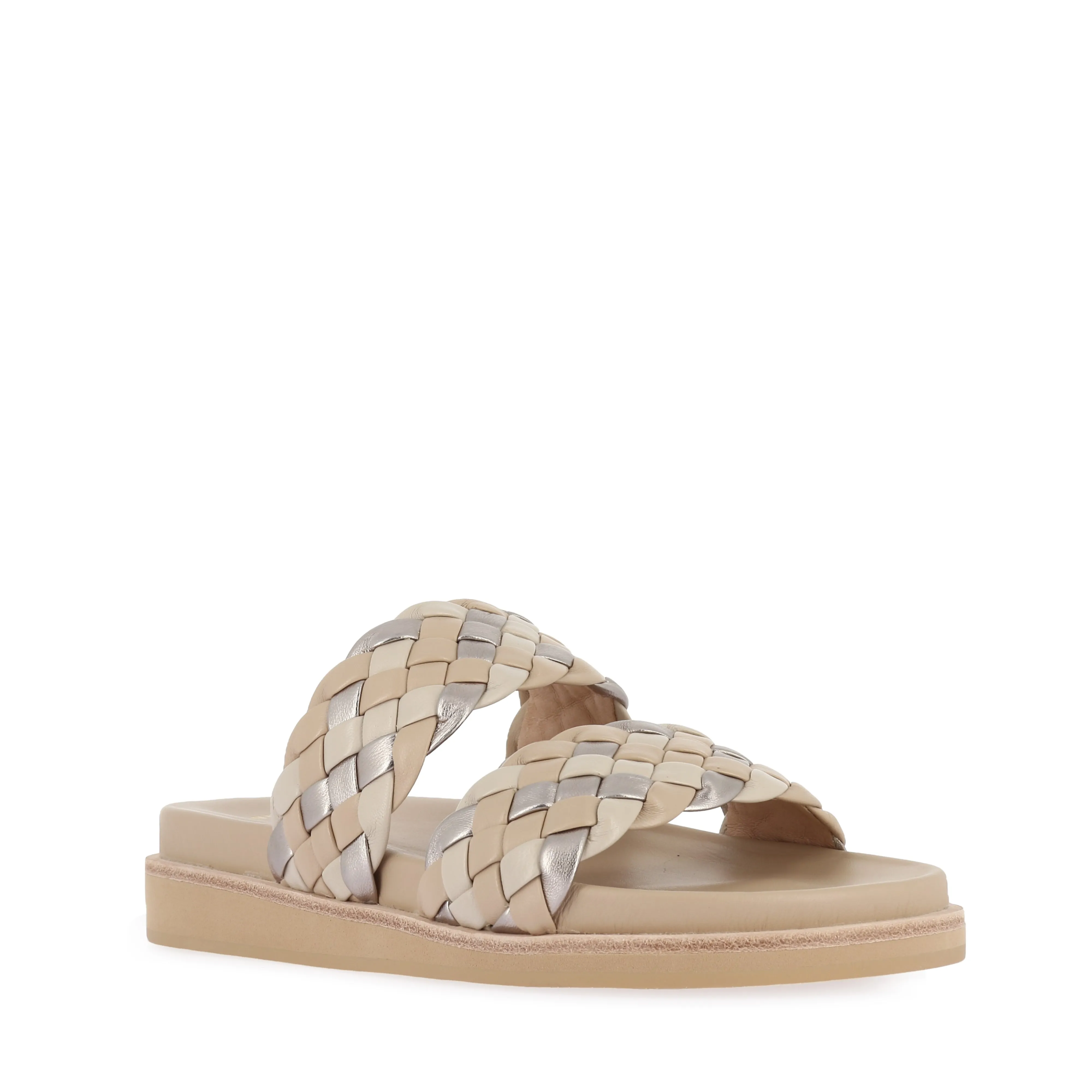 MALONE - NEUTRAL WEAVE LEATHER Quick Comfort Slides