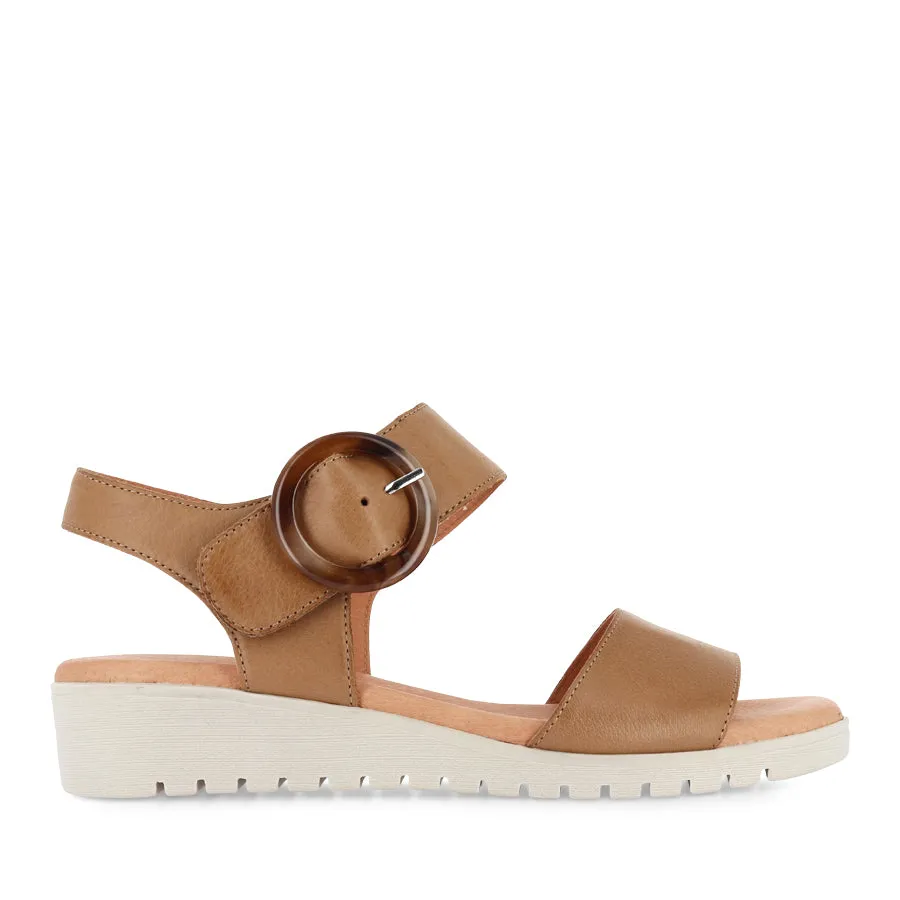 Dressy Wear MANESSAY - DARK TAN LEATHER/ALMOND SOLE