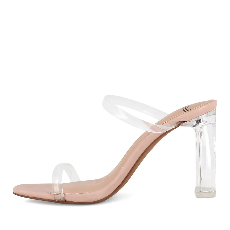 Main Lane MARLO - CLEAR VINYLITE NUDE LEATHER