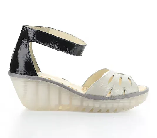 FLY LONDON YELU - SILVER & BLACK Secure fit Fashion Edge