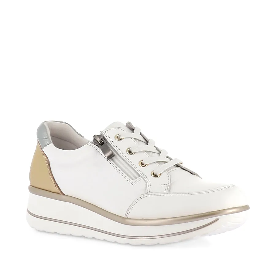 MEDAL - WHITE/GOLD LEATHER Sports-Friendly