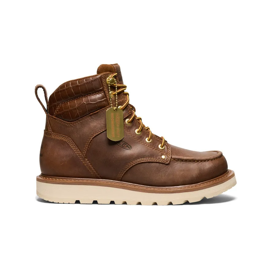 Zip Closure Senior Men's Cincinnati 6" Boot (Soft Toe) x Noon Goons   |  Leather Brown/Off White