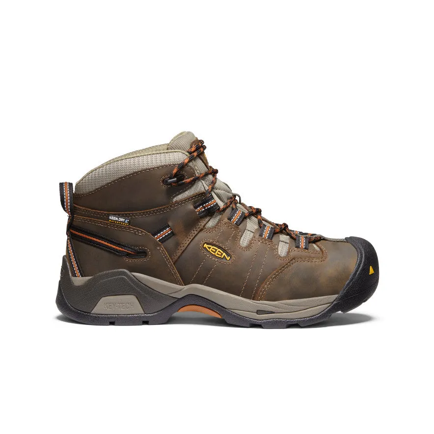 Men's Detroit XT Waterproof Boot (Soft Toe)  |  Black Olive/Leather Brown mobility - facilitation - level