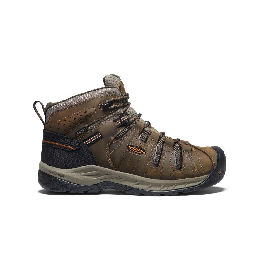 therapeutic - benefit - level Men's Flint II Waterproof Mid (Soft Toe)  |  Black Olive/Brindle