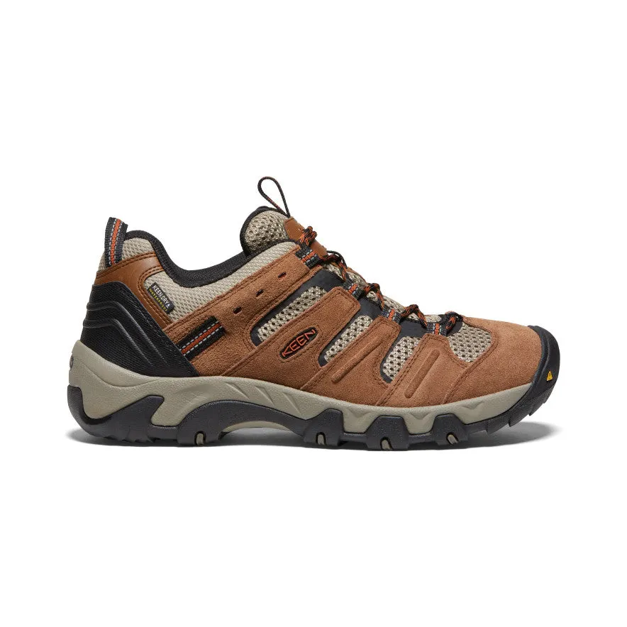 Men's Headout Waterproof Hiking Shoe  |  Bison/Fossil Orange Secure look