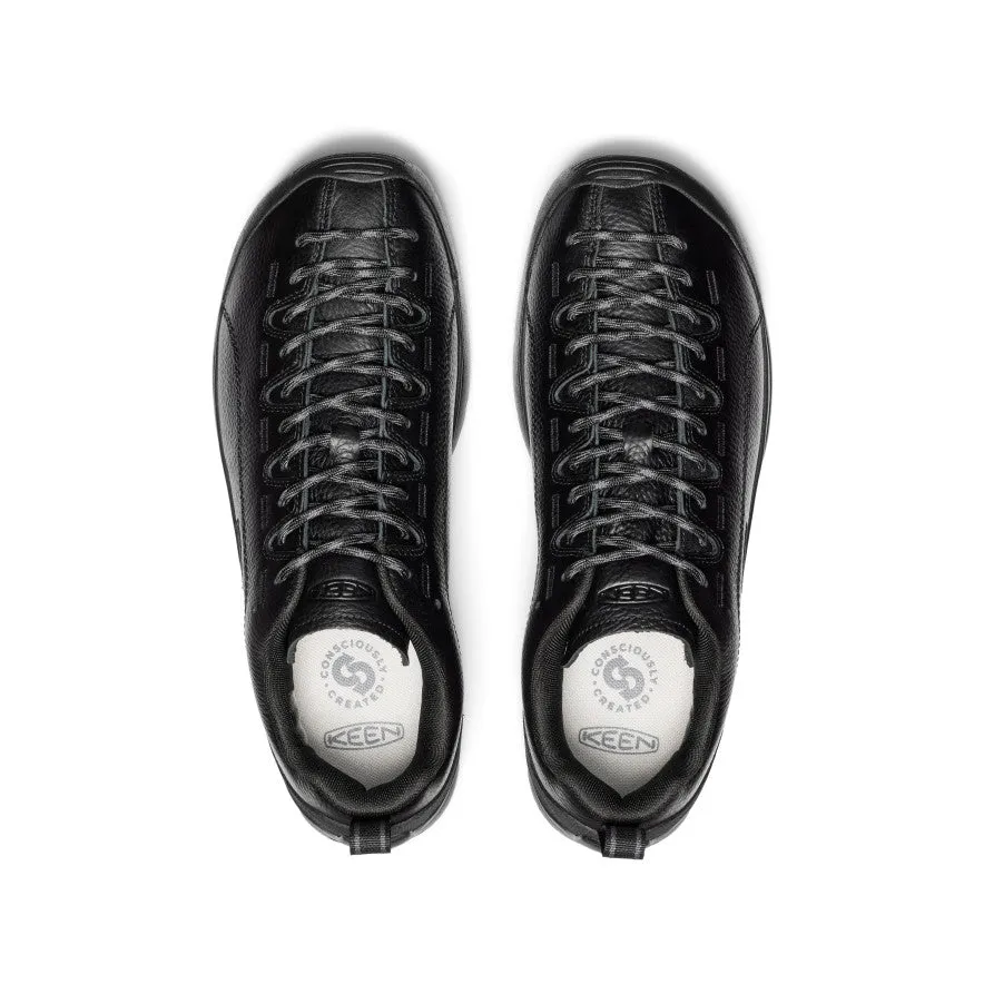 elastic - closure weekend Men's Jasper Sneaker  |  Black Smooth Leather