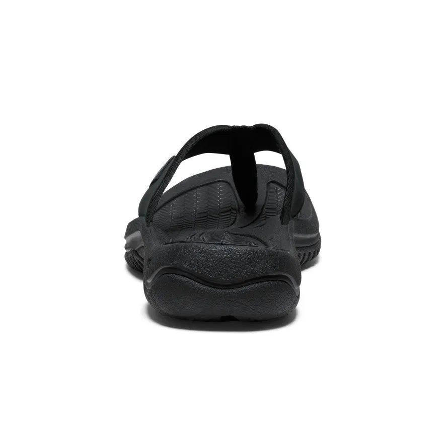 versatile user Men's Kona Leather Flip-Flop  |  Black/Steel Grey