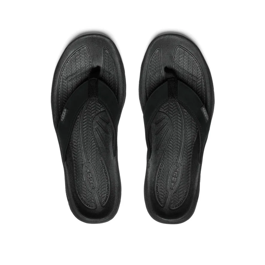 Men's Kona Leather Flip-Flop  |  Black/Steel Grey low-top