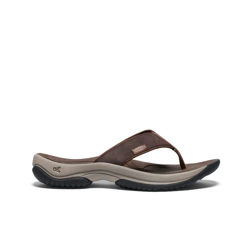 Elevated durability Men's Kona Leather Flip-Flop  |  Java/Dark Earth