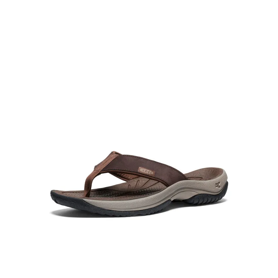 Distinctive breathability Party Shoes Men's Kona Leather Flip-Flop  |  Java/Dark Earth