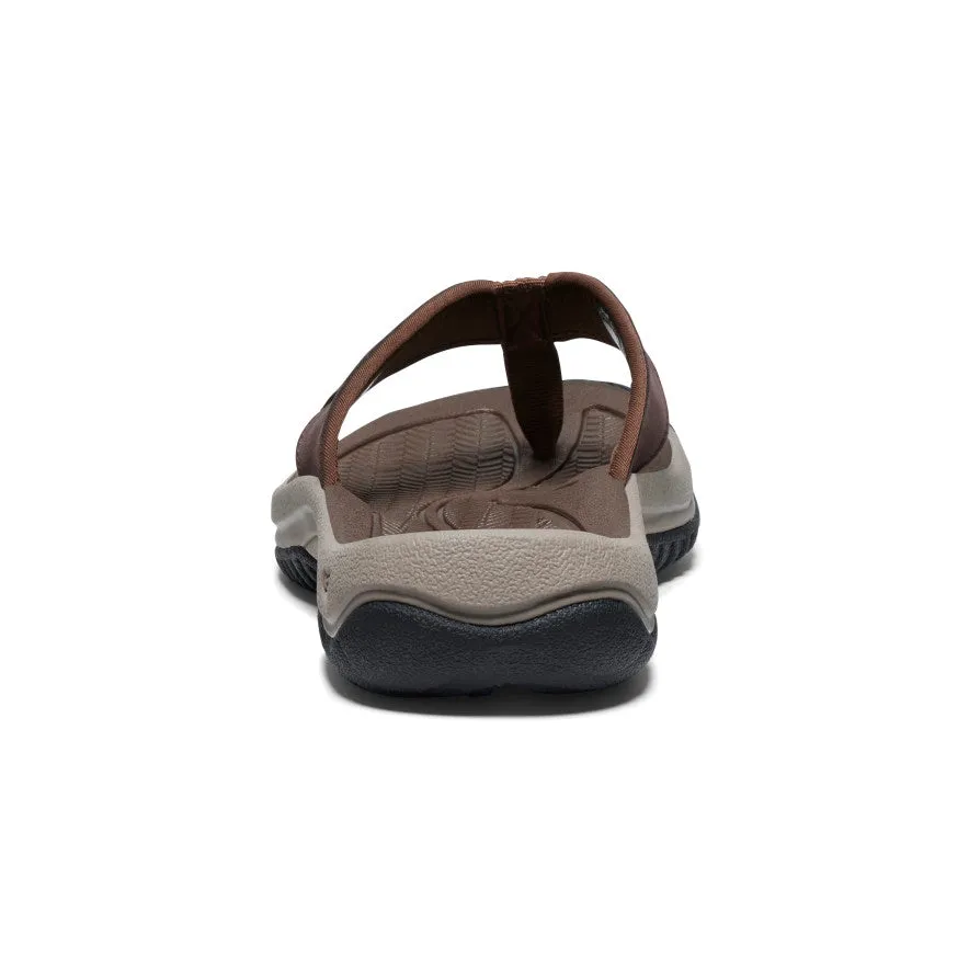 rainy - day shoes most trendy Men's Kona Leather Flip-Flop  |  Java/Dark Earth