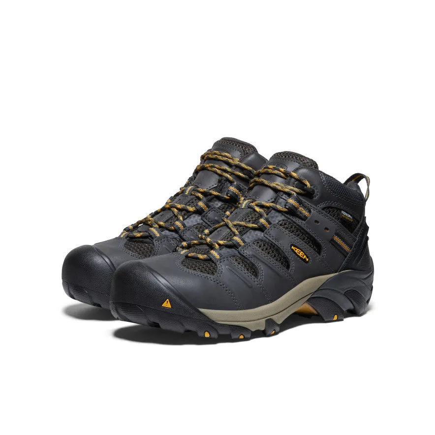 Effortless Silhouette Men's Lansing Mid Waterproof (Steel Toe)  |  Raven/Tawny Olive