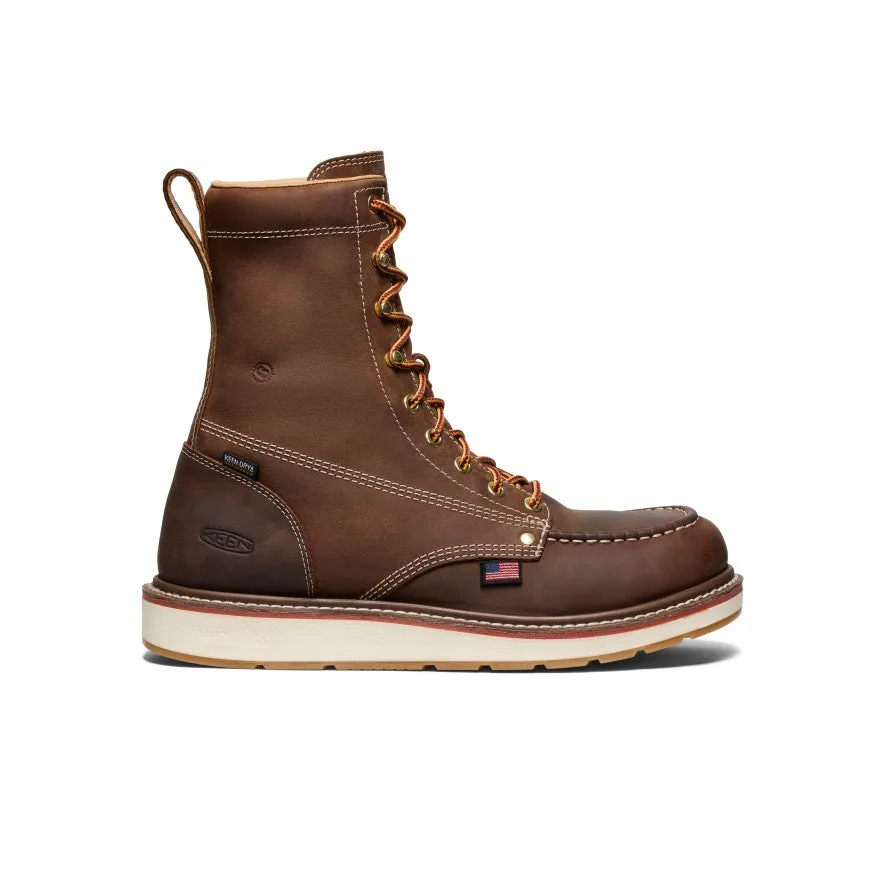 waterproof leather Seamless Comfort Men's Liberty 8" Waterproof Boot (Carbon Toe)  |  Chestnut/Gum