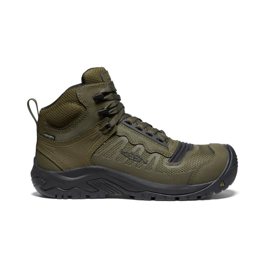 shock - absorbing sole Round - toe Men's Reno Mid Waterproof (Carbon Toe)  |  Dark Olive/Black