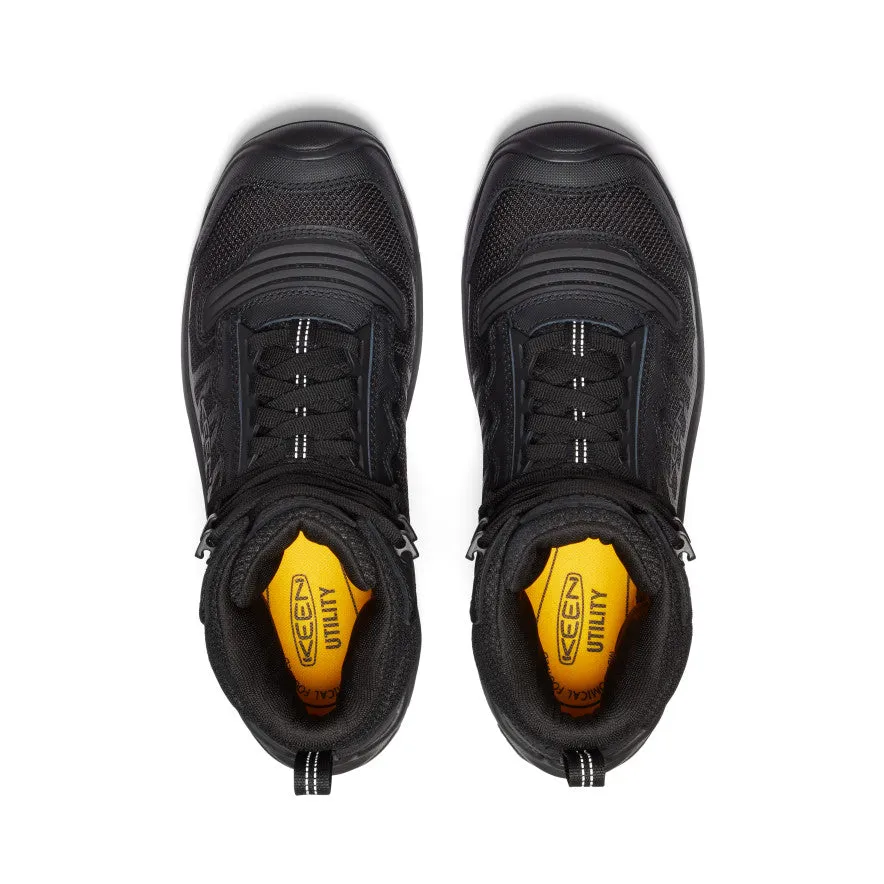Men's Reno Waterproof Mid (Soft Toe)  |  Black/Black Rough texture