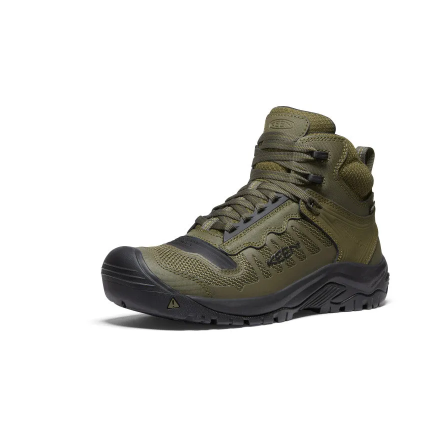 edition back - zip Men's Reno Waterproof Mid (Soft Toe)  |  Dark Olive/Black