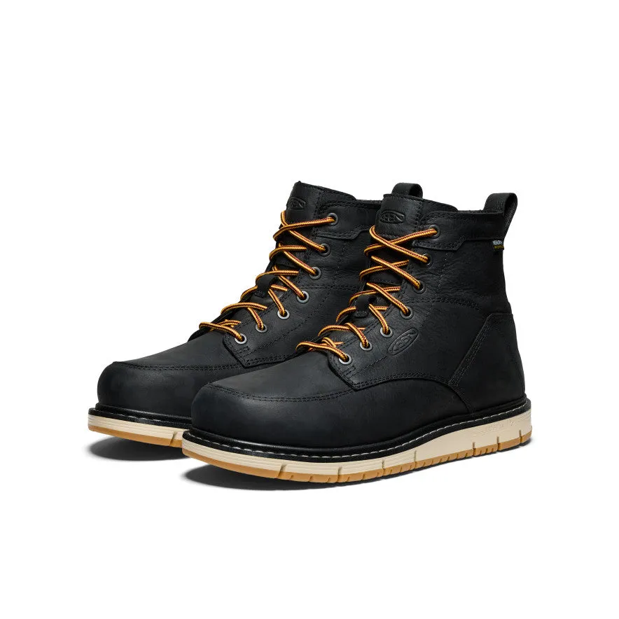 Men's San Jose 6" Waterproof Boot (Aluminum Toe)  |  Black/Gum Machine washable