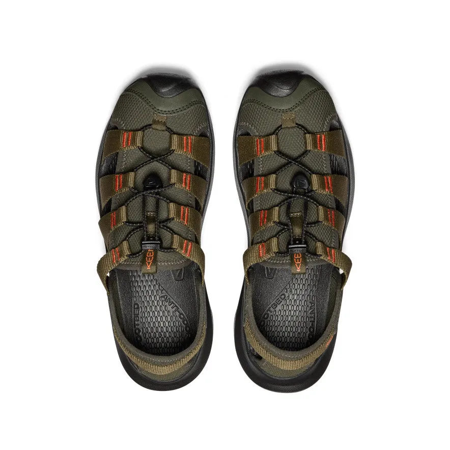 Refined Ease tie - up style Men's Seanik H2 Sandal  |  Forest Night/Dark Olive
